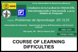 COURSE OF LEARNING DIFFICULTIES